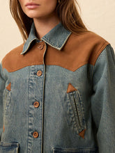 Load image into Gallery viewer, Faherty Ridge Back Denim Suede Jacket
