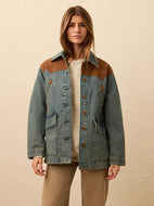 Faherty Ridge Back Denim Suede Jacket