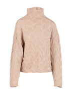 Naadam Wool Cashmere Sculptural Cable Turtleneck