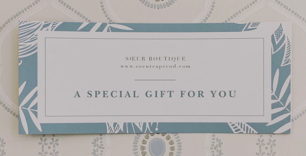 Sœur Gift Certificate